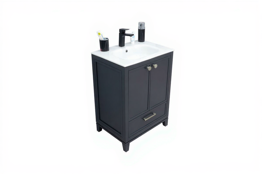 Frame Wood Dark Gray Bathroom Vanity Dark Gray 5
