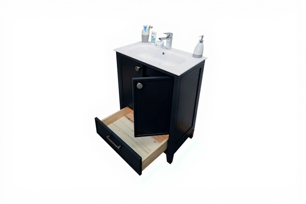 Frame Wood Dark Gray Bathroom Vanity Dark Gray 6