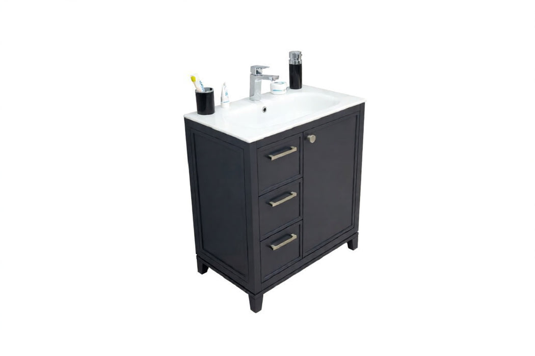 Frame Wood Dark Gray Bathroom Vanity Dark Gray 3