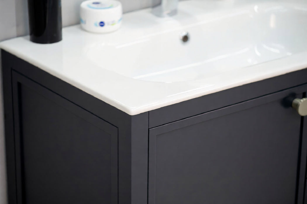 Frame Wood Dark Gray Bathroom Vanity Dark Gray 5