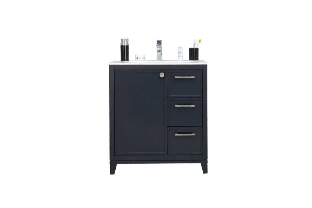 Frame Wood Dark Gray Bathroom Vanity Dark Gray 1