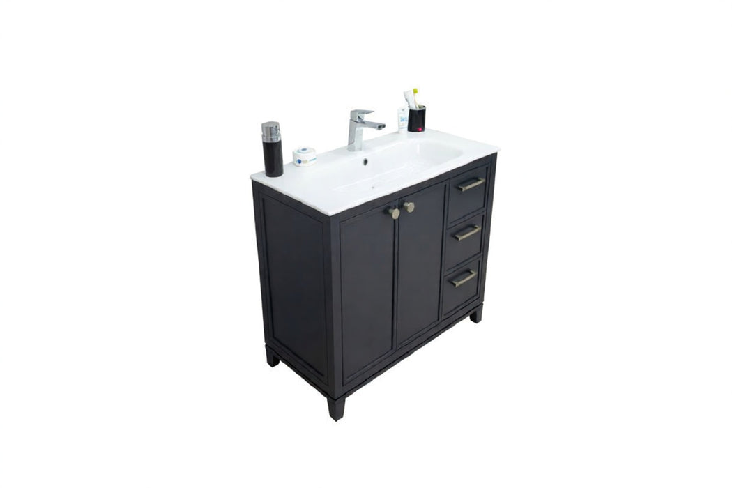 Frame Wood Dark Gray Bathroom Vanity Dark Gray 3