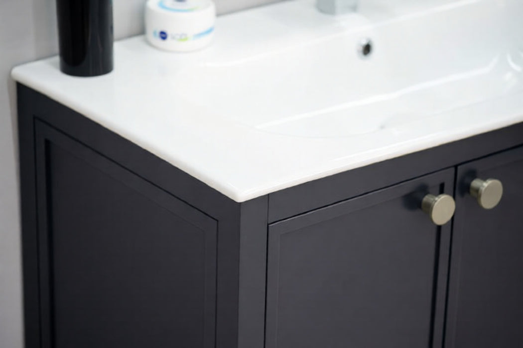 Frame Wood Dark Gray Bathroom Vanity Dark Gray 5