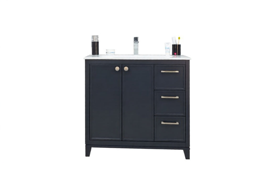 Frame Wood Dark Gray Bathroom Vanity Dark Gray 1