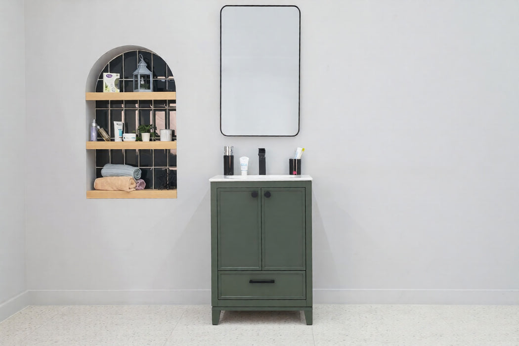 Frame Wood Pine Green Bathroom Vanity Pine Green 2