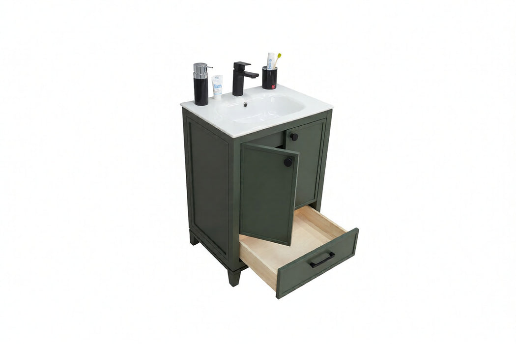 Frame Wood Pine Green Bathroom Vanity Pine Green 4
