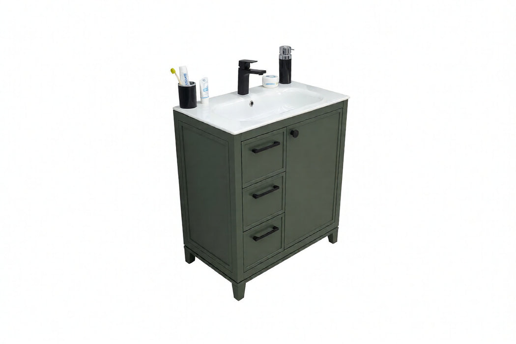 Frame Wood Pine Green Bathroom Vanity Pine Green 3