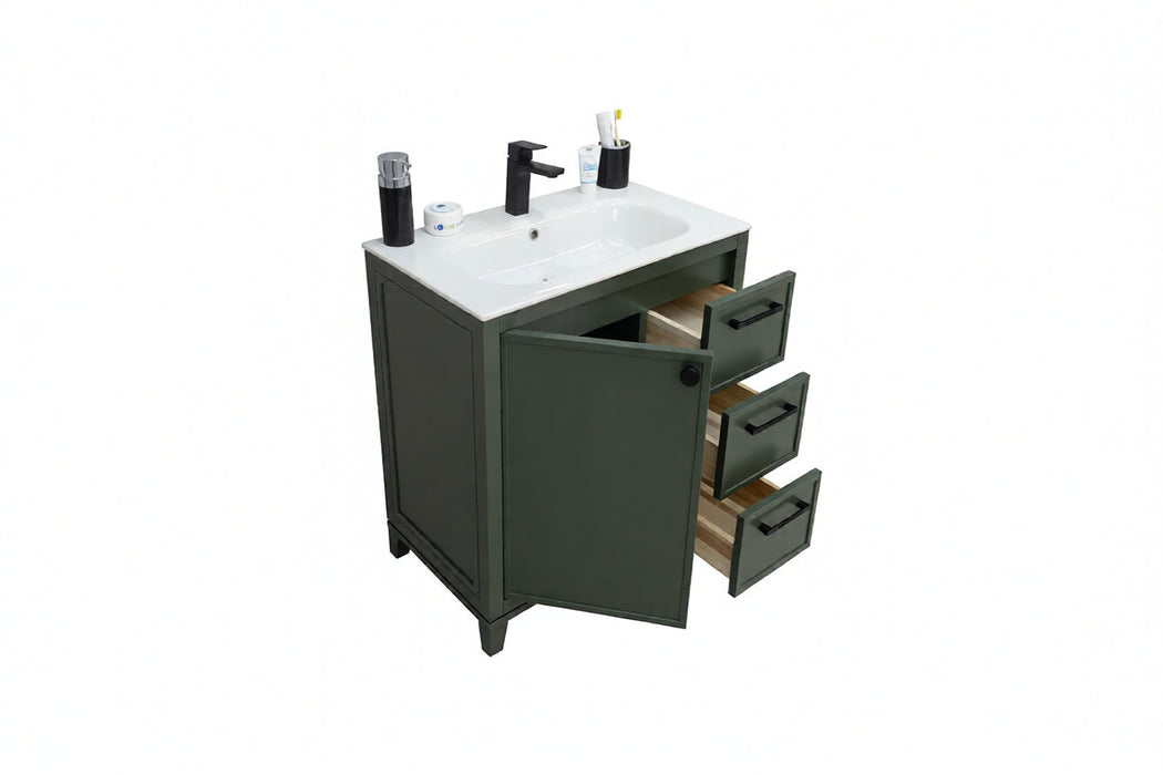 Frame Wood Pine Green Bathroom Vanity Pine Green 4