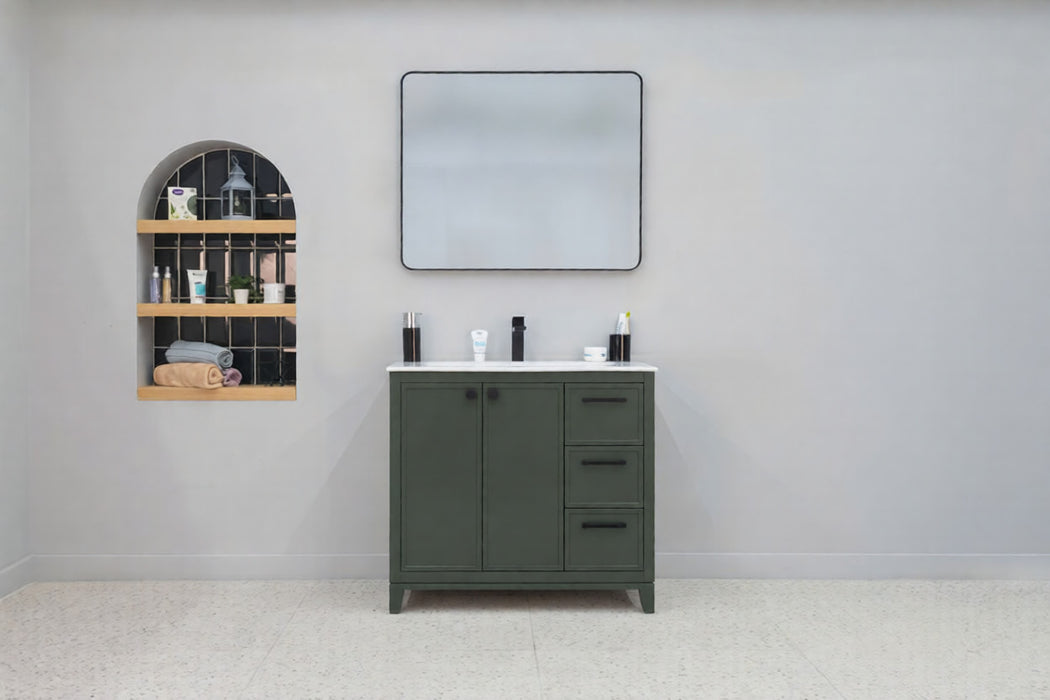 Frame Wood Pine Green Bathroom Vanity Pine Green 2
