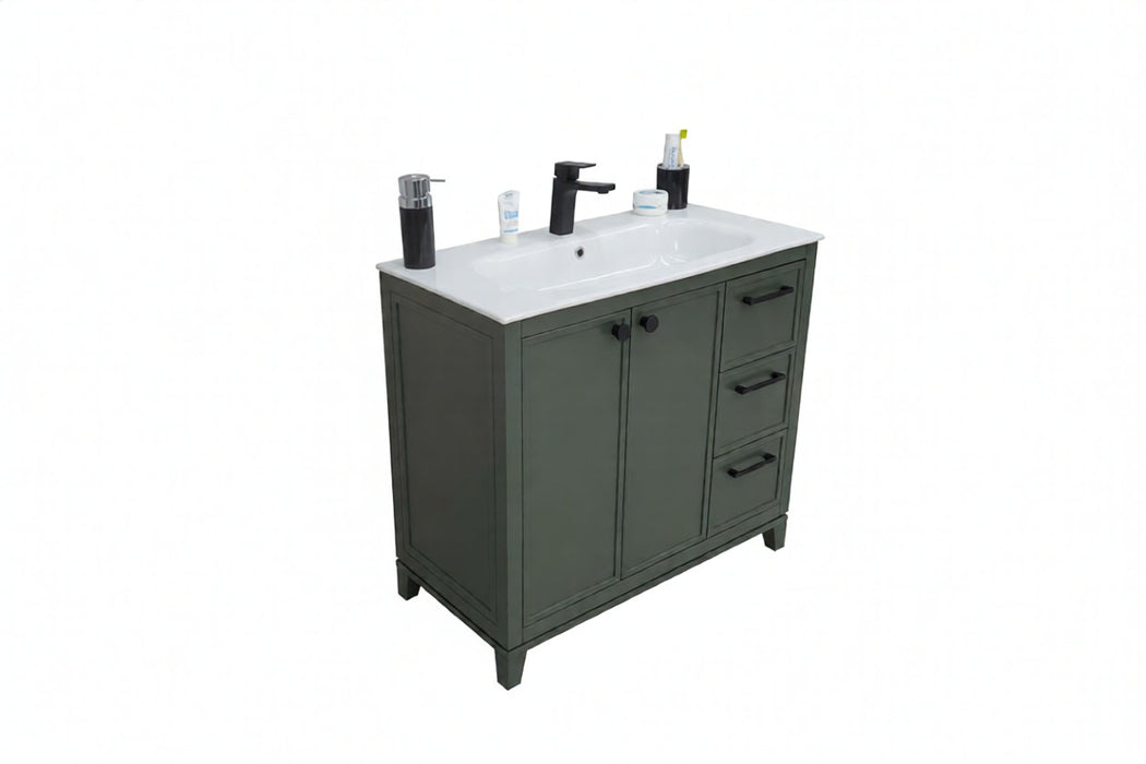 Frame Wood Pine Green Bathroom Vanity Pine Green 3