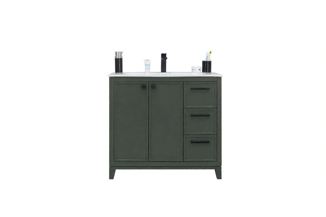 Frame Wood Pine Green Bathroom Vanity Pine Green 1