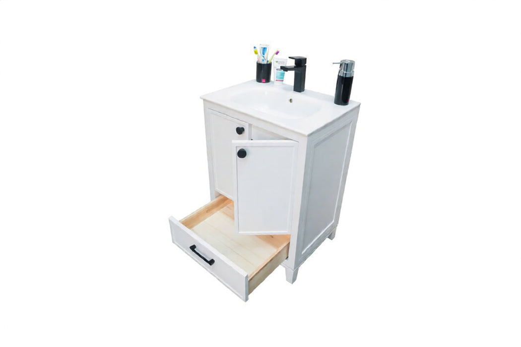 Frame Wood White Bathroom Vanity White 3
