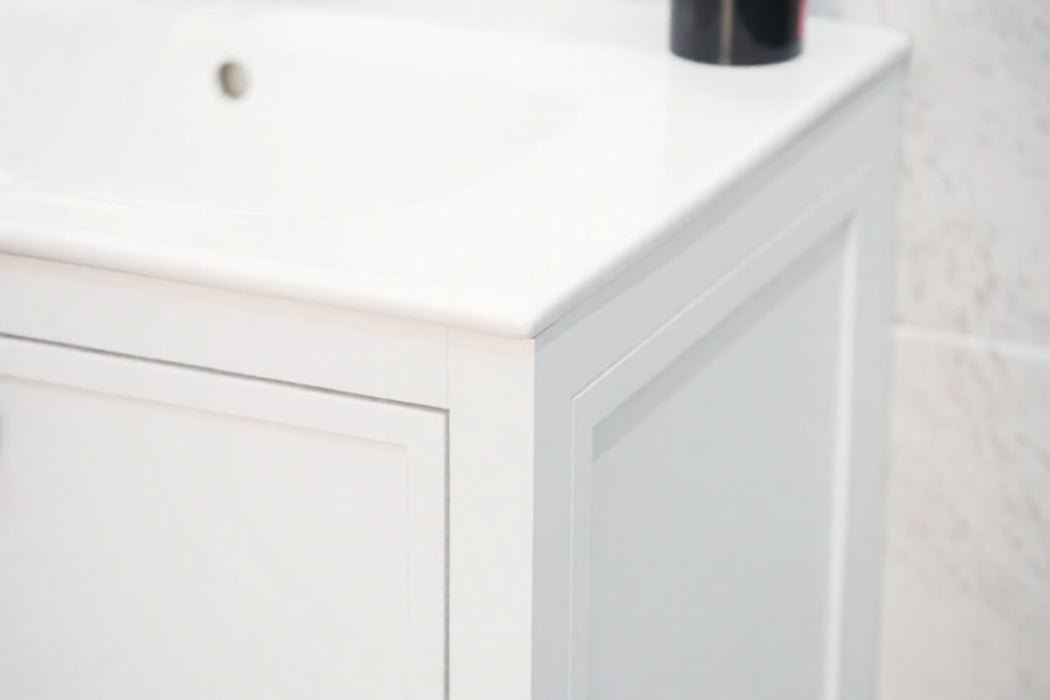 Frame Wood White Bathroom Vanity White 5