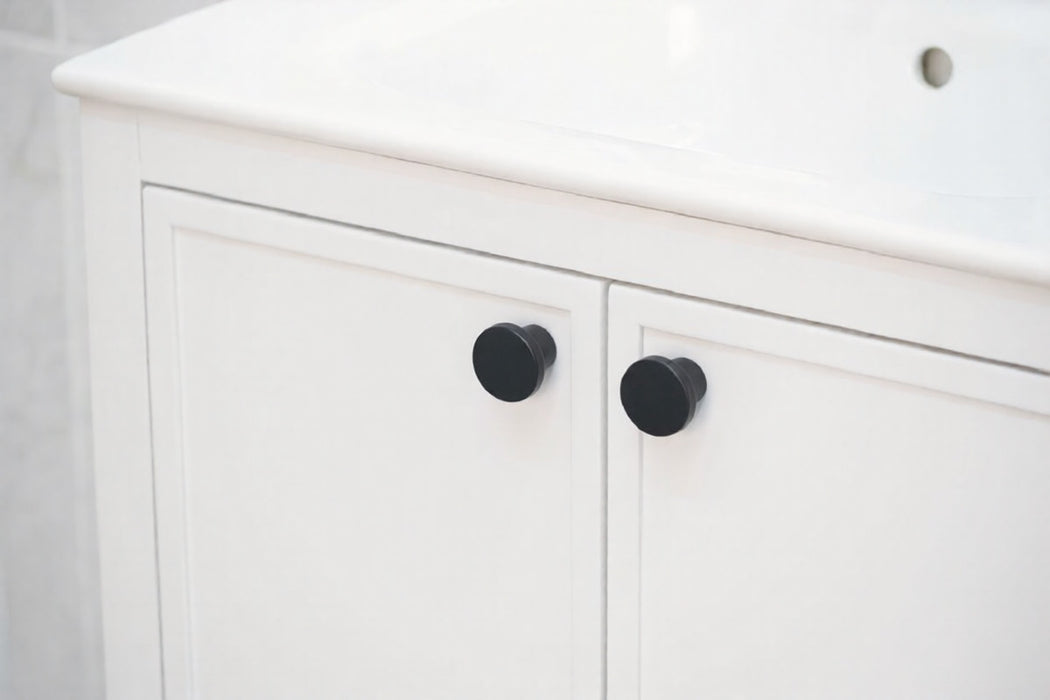 Frame Wood White Bathroom Vanity White 6