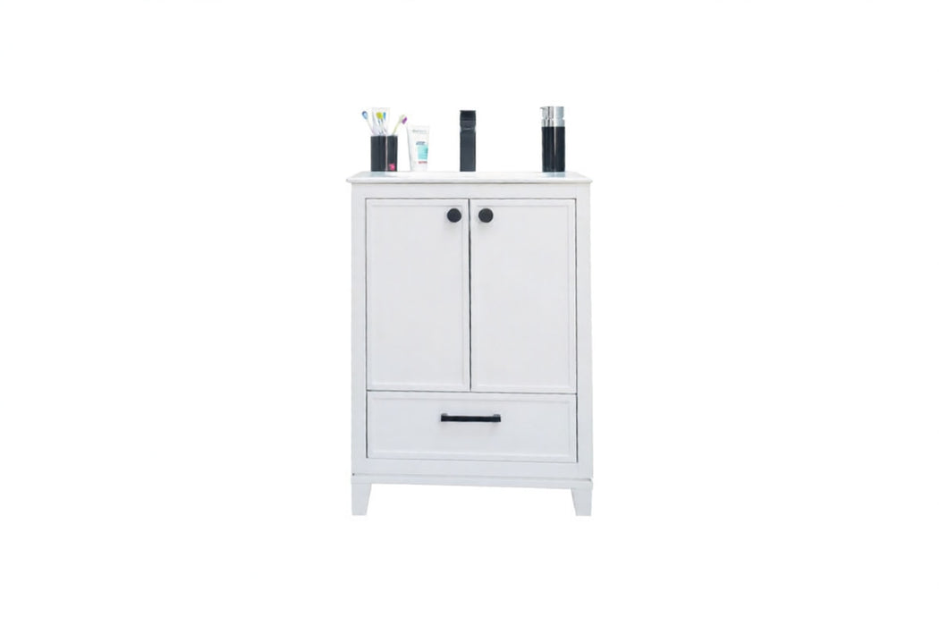 Frame Wood White Bathroom Vanity White 1
