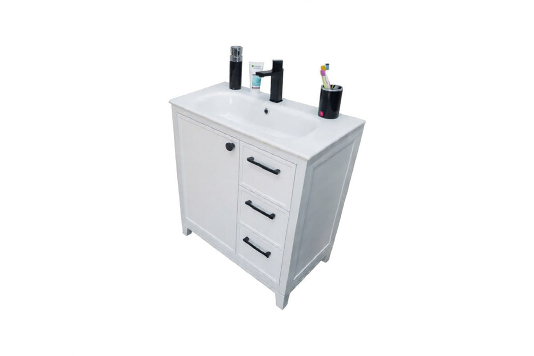 Frame Wood White Bathroom Vanity White 4