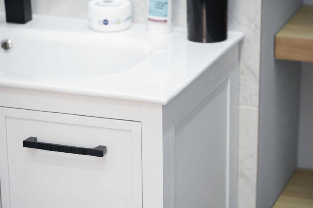 Frame Wood White Bathroom Vanity White 5
