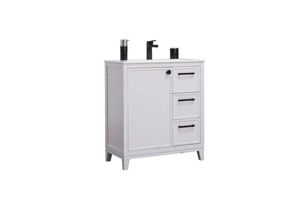 Frame Wood White Bathroom Vanity White 1
