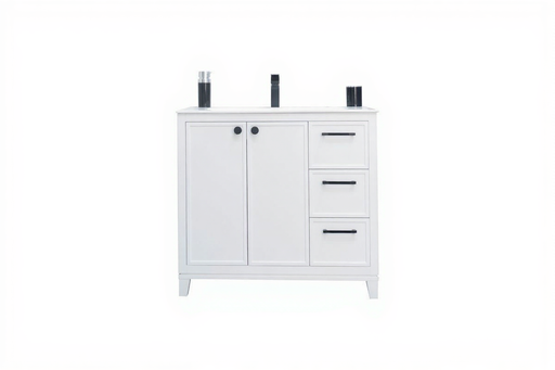 Frame Wood White Bathroom Vanity White 1