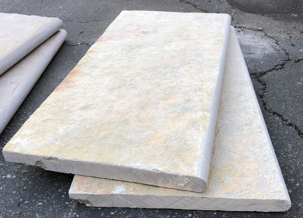 French Vanilla Natural Cleft Limestone Pool Coping - 12" x 24" x 1 1/4"