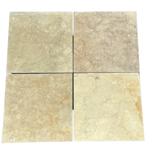 French Vanilla Natural Cleft Face, Gauged Back Slate Tile - 12" x 12" x 3/8"