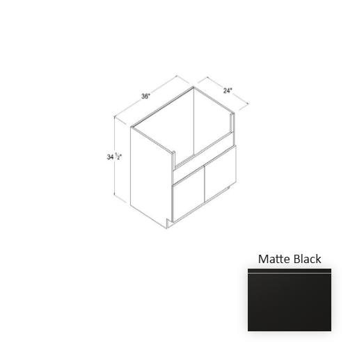 Frameless European Style Wood Matte Black Sink Base Cabinet Matte Black 1