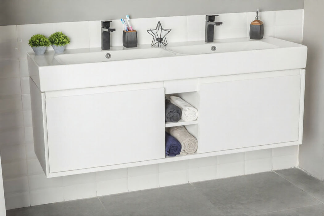 Gala Wood White Bathroom Vanity White 3