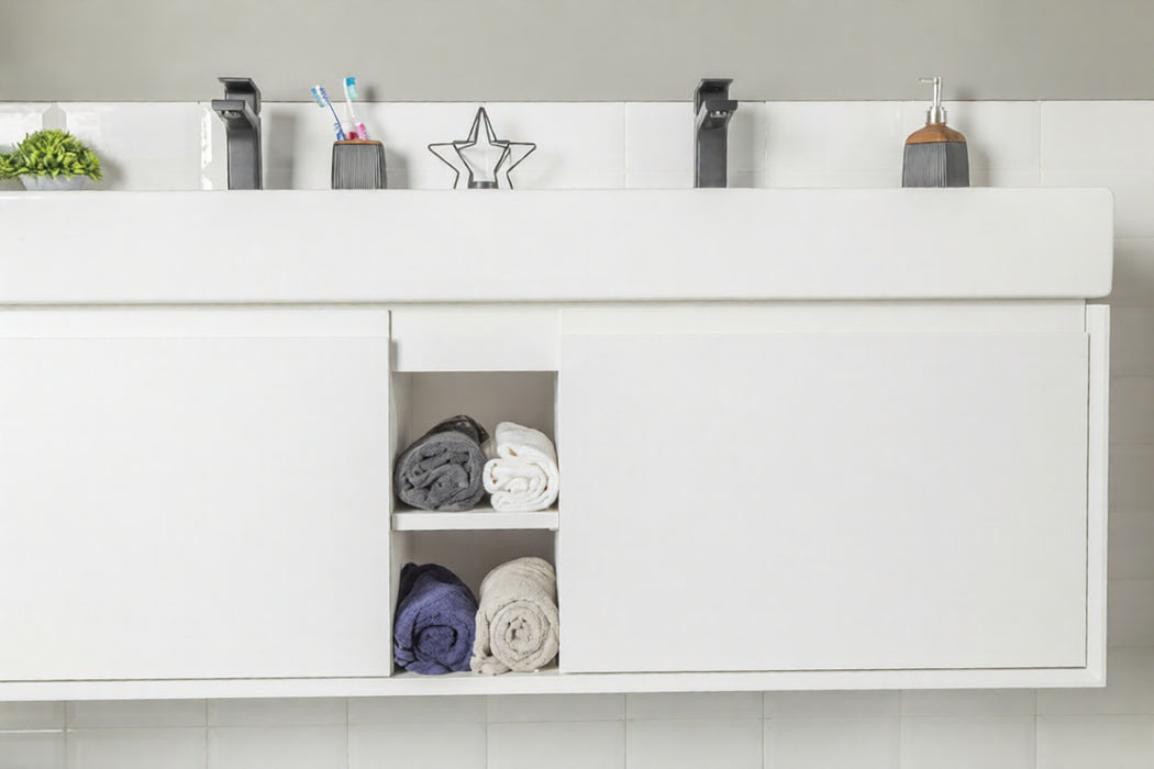 Gala Wood White Bathroom Vanity White 4