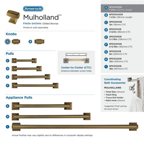 Mulholland Zinc Gilded Bronze Cabinet Knob 5