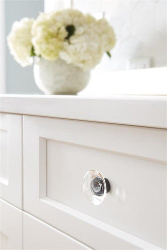 Glacio Aluminum & Glass Clear / Black Bronze Cabinet Knob 10