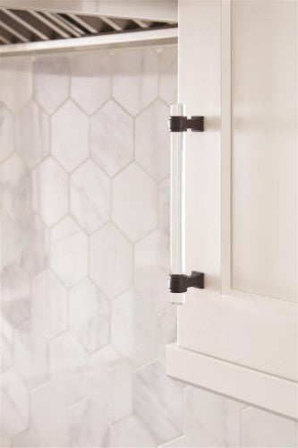 Glacio Zinc & Glass Clear / Black Bronze Cabinet Pull 18