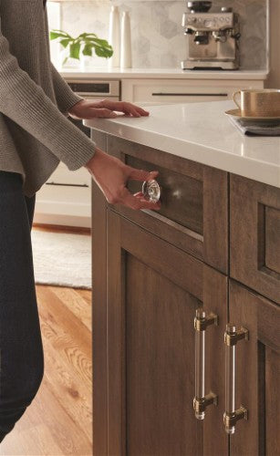 Glacio Zinc & Glass Clear / Golden Champagne Cabinet Pull 29