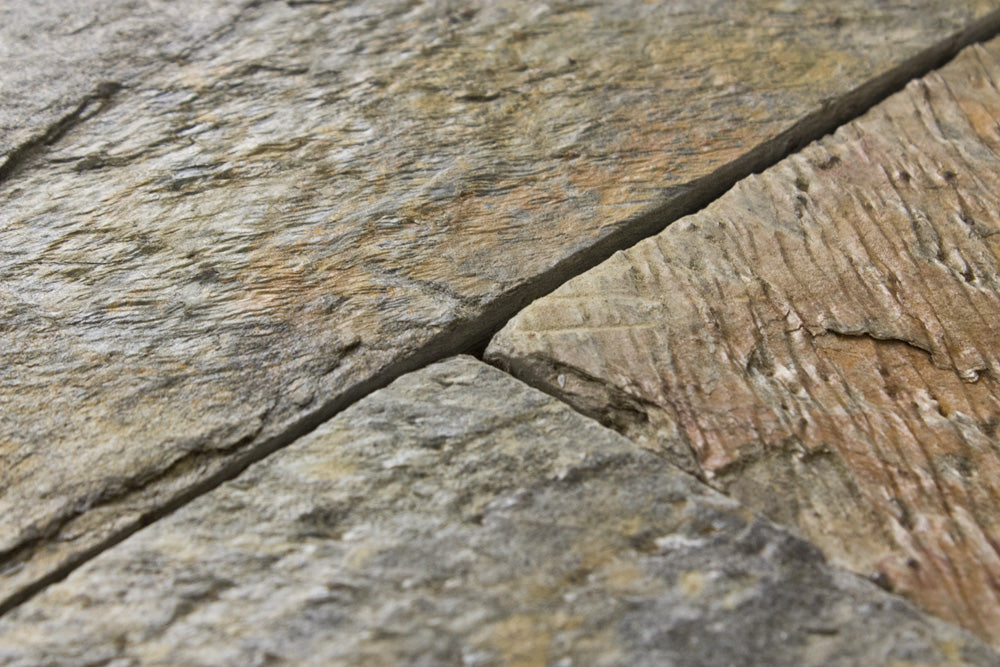 Gold Green Slate Tile Natural Cleft Face, Gauged Back 2