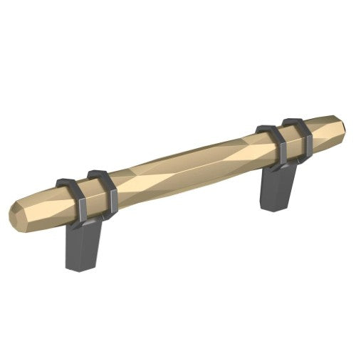 London Zinc Golden Champagne / Black Chrome Cabinet Pull 3