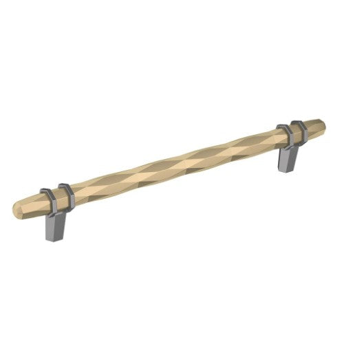 London Zinc Golden Champagne / Black Chrome Cabinet Pull 1