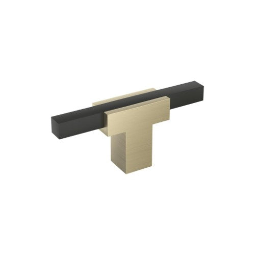 Urbanite Zinc & Aluminum Golden Champagne / Matte Black Cabinet Knob 1
