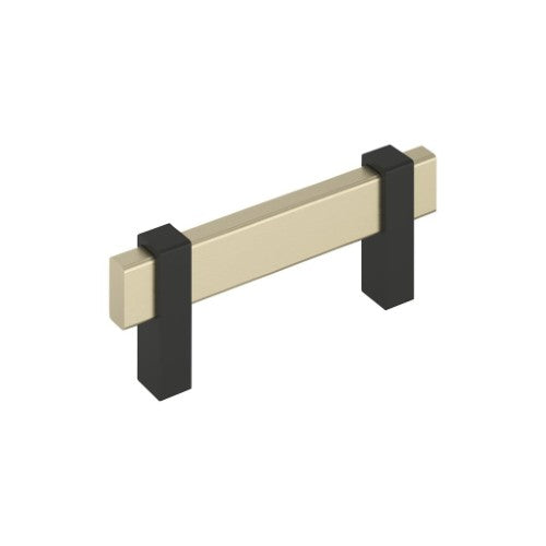 Mulino Zinc Golden Champagne / Matte Black Cabinet Pull 1