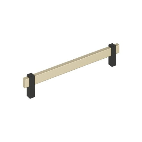 Mulino Zinc Golden Champagne / Matte Black Cabinet Pull 5