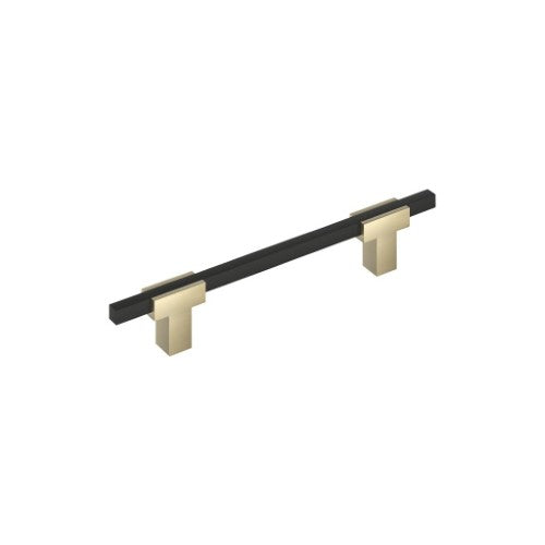 Urbanite Zinc & Aluminum Golden Champagne / Matte Black Cabinet Pull 3