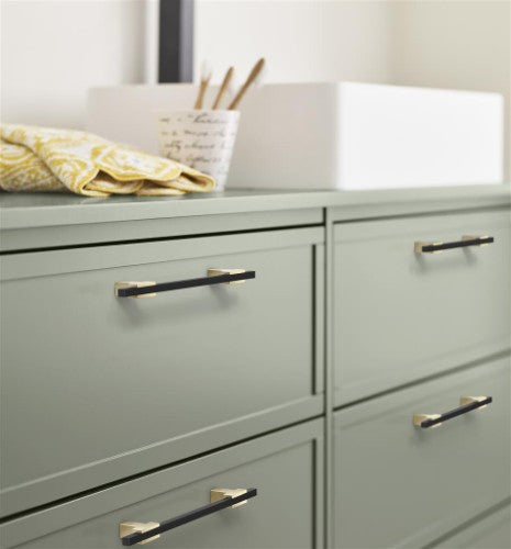Urbanite Zinc & Aluminum Golden Champagne / Matte Black Cabinet Pull 22