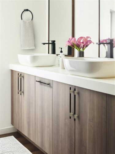 Urbanite Zinc & Aluminum Golden Champagne / Matte Black Cabinet Pull 23