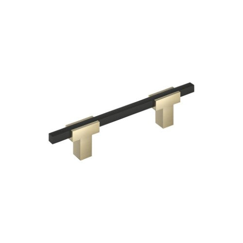 Urbanite Zinc & Aluminum Golden Champagne / Matte Black Cabinet Pull 2