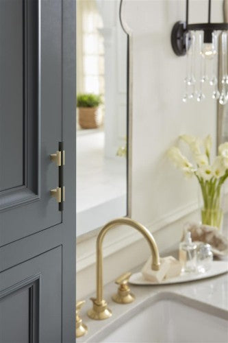 Urbanite Zinc & Aluminum Golden Champagne / Matte Black Cabinet Pull 19