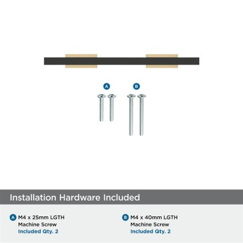Urbanite Zinc & Aluminum Golden Champagne / Matte Black Cabinet Pull 15