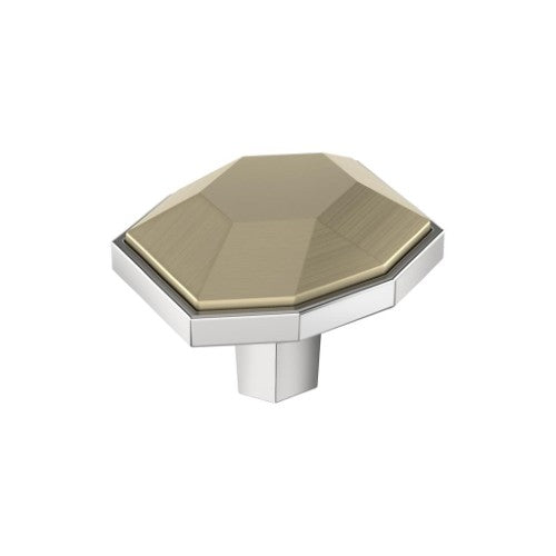 London Zinc Golden Champagne / Polished Chrome Cabinet Knob 1
