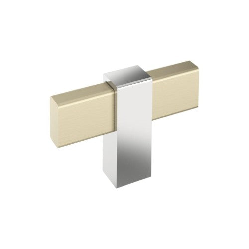 Mulino Zinc Golden Champagne / Polished Chrome Cabinet Knob 1