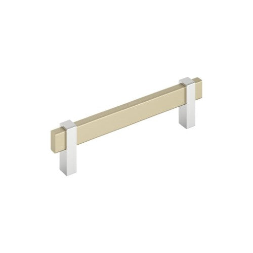 Mulino Zinc Golden Champagne / Polished Chrome Cabinet Pull 3