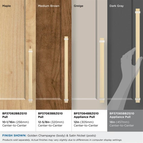 Overton Zinc Golden Champagne / Satin Nickel Appliance Pull 10
