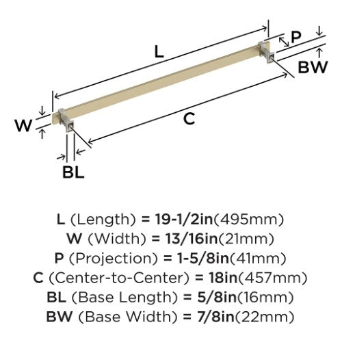 Overton Zinc Golden Champagne / Satin Nickel Appliance Pull 4