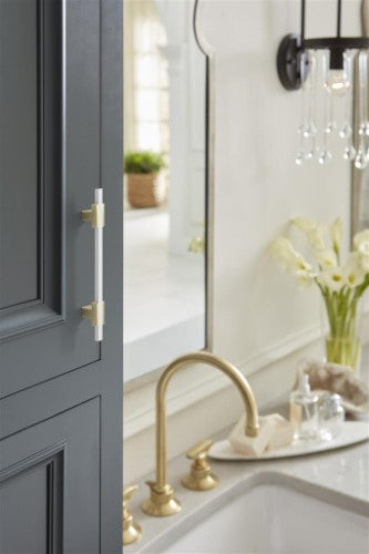 Urbanite Zinc & Aluminum Golden Champagne / White Cabinet Pull 21